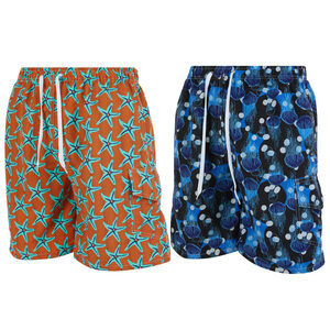 iBerryNY Men's Swim Trunks, Quick Dry Cargo Swimsuit Board Shorts, 2-Pairs